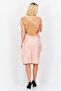 Women Plain Satin Midi Dress, Pink - 3