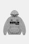 Berlin Printed Oversize Unisex Premium Washable White Hoodie