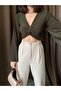 Spanish Sleeve Long Sleeve Twisted Blouse