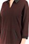 Women Textured 3/4 Sleeve Mini Dress, Brown And Black - 2