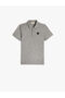 Polo Neck T-Shirt Short Sleeve Buttoned Embroidered Detail