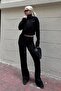 Black Spanish Leg Women's Tracksuit Set Mg2203