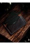 Handmade Genuine Leather Card Holder - Brown and Tan Color, Minimalist 5 Compartment Design - 4