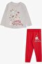 Baby Girl Tights Set Rabbit Printed 9 Months-3 Years, Beige Melange
