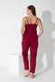 Women's Burgundy Colored Lace Detailed Rope Strap Pajama Set 206 - 3