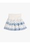 Skirt Scallop Embroidered High Waist Gimped Cotton - 2