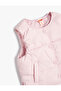 Quilted Vest with Round Collar and Snap Pockets - 3