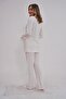 Maternity Postpartum Long Sleeve Guipure Detail Pajama Set %75 Cotton %25 Viscose - 3