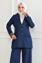 Leopard Patterned Suit Indigo 19218 - 2