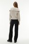 Women's Beige Color High Collar Zippered Knitwear Sweater - 2