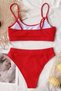 High-Waist Ribbed Fabric Tankini Bikini Set - 4