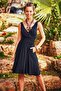 Bohemian Style Double-breasted V-neck Dress - 3