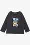 Girls & Boys Boys Long Sleeve T-Shirt with Hat Cool Lion Printed 1-4 Years, Dark Gray