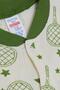 Baby Boy Booties Jumpsuit Sports Themed Racket Pattern 0-6 Months, Ecru - 3