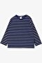 Baby Boy Long Sleeve T-Shirt Placket Striped 9 Months-3 Years, Navy Blue