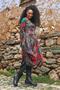 Asymmetrical V-neck Tie Waist Long Sleeve Dress - 2