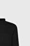 Men's Black Cotton Standard Fit Regular Fit Full Turtleneck Jacquard Knitwear Sweater - 7
