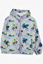 Girls & Boys Boys' Raincoat Cheerful Construction Machinery Patterned 1-5 Years Old, Gray