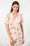3355 Women's Short Sleeve Shirt Collar Pajama Set-Powder - 2