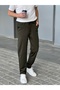 Men's Black Jogger Cut Waist Elastic and Drawstring Chino Pants - 2