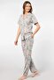 3395 Women's Short Sleeve Shirt Pajama Set-Grey - 4