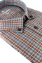 Men's Brown Plus Size Double Pocket Loose Fitting Long Sleeve Shirt - 2