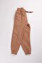 Comfortable Unisex Children's Sweatpants with Elastic Waistband, Fleece Inside and Pockets, Brown - 6
