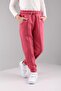 Comfortable Unisex Children's Sweatpants with Elastic Waistband, Fleece Inside and Pockets - Dusty Rose