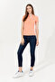 Women's Salmon Basic Polo Neck T-Shirt 50246287 -Vr047 - 4