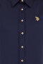 Women's Navy Blue Long Sleeve Basic Shirt 50256721 -Vr033 - 6