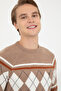 Men's Camel Melange Sweater 50256673 -Vr122 - 4