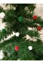 2 Meters New Year's Special Threaded Pompom Hanging Ornament (20 Pieces of 2 cm Diameter Red Green White Pompoms)