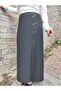Hijab Large Size Leather Detailed Lined Pleated Portoric Mother Skirt - 4