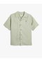 Shirt Linen Blend Short Sleeve with Embroidery Detail - 3