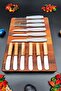 12 Pieces of 6 Butter, Jam, Chocolate Knife Bamboo and 6 Steel Fruit Knife