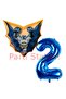Batman 2 Years Old Navy Blue Number Balloon Set Bat Man Batman Birthday Party Balloon Set - 2