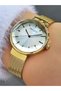 Special Design Gold Color Steel Band Women's Wristwatch