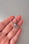 Unisex Silver Buddha Figured Steel Hoop Earrings