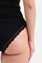 Women's Cotton Lace Strap Black Tank Top and Panties Set - 5