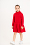 Girl's Hair Braided Turtleneck Knitwear Dress - 2