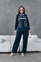 Women's Front Embroidered Stripe Tassel Detailed Knitwear Shirt and Trousers Bottom Top Set