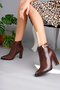 More Patterned Women's Heeled Boots - 2