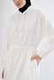 Women's 2 Thread Long Dress with Drawstring Waist, Hood and Pockets - 8