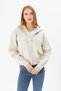 Women's Steel Knit Zippered Knitwear Coat Women's Coat 4309 Stone