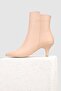 Women's Nude Genuine Leather Number 35-41 Thin Heel Sheated Toe Boots & Booties