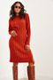 Women's Tile Waist Banded Slit Hair Braid Mini Dress Elb- 19002289 - 3