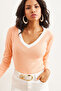 Women's Salmon White Collar Detailed Raised Lycra Blouse Blz- 19002746 - 4