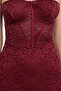 Bordo Astarlı Dantel Örme Midi Abiye Gece Mezuniyet Elbisesi TPRAW25EL00120 - 7
