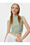Sleeveless Undershirt Slim Fit Textured Stand Collar - 2