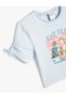 T-Shirt with Drawstring Detail, Cat Print, Short Sleeves, Cotton - 3